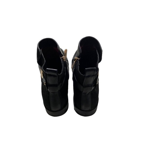 Tommy Hilfiger Isleen Women Black Mixed Media Vegan Leather Quilted Boot Sz 7.5M - Picture 6 of 11